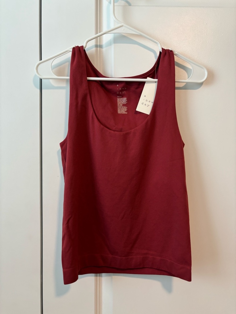 a new day Deep Wine Scoop Neck Tank Top- NWT